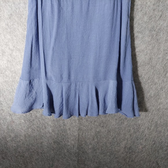 Luxology Dress 8 Crepe Ruffle Floral Embroidered Keyhole Casual Boho Cottage - Picture 3 of 11